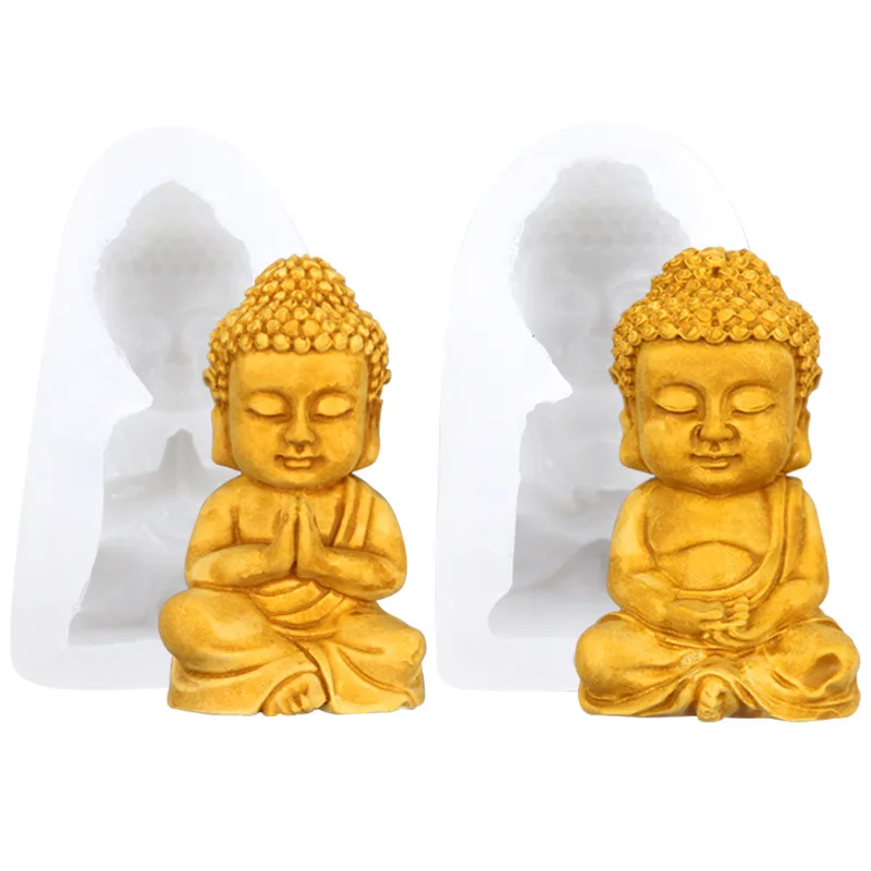 Buddha Candle Molds Mini Buddha Sculpture Molds Statue Silicone Molds  Handmade Scented Soap Wax Mold Silicone Mold for Soap, Soy Wax Candle,  Lotion