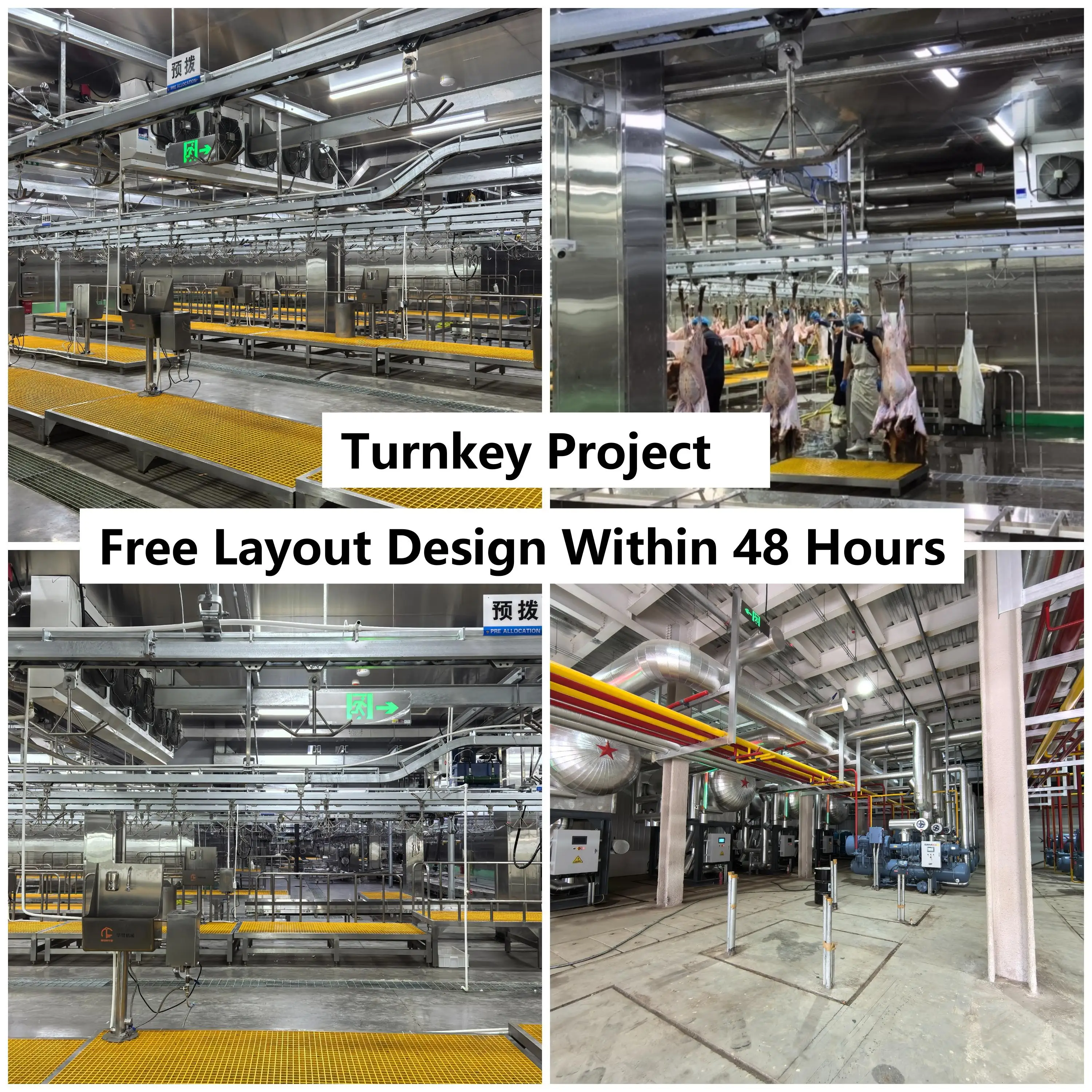Automatic Halal Sheep Slaughtering Line Complete Goat Abattoir Machine Industrial Sheep Hair RemoveMachine for Meat Plant