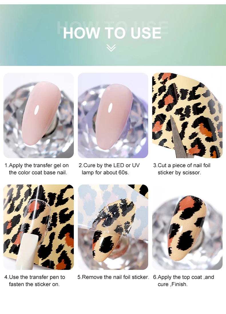 As Transfer Foil Nail Gel Polish Semi-permanant Varnish For Adhesive
