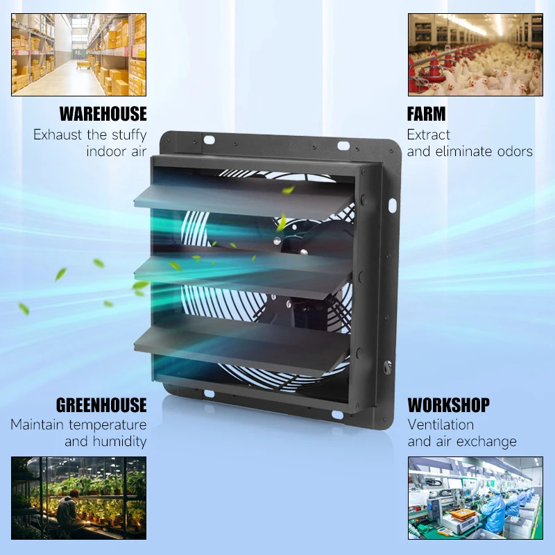 Wall Mounted Ventilation Fan, 12inch, 100-240V, Electric - detail 8