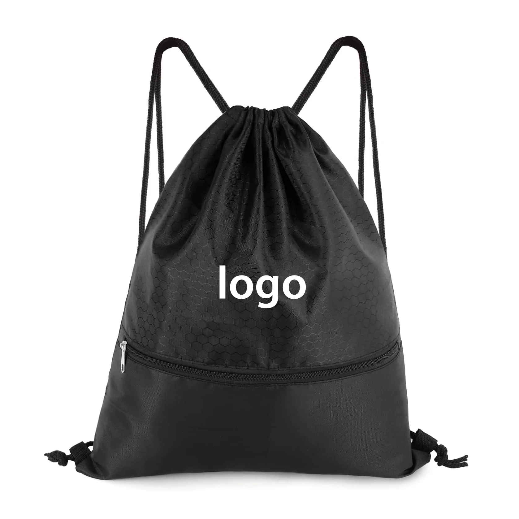 Custom Gym Swim Backpack Recycled Polyester Waterproof Zipper Pocket