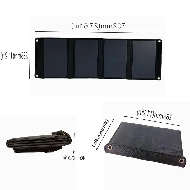 Портативные солнечные панели 28 Вт с быстрой зарядкой от USB складная сумка