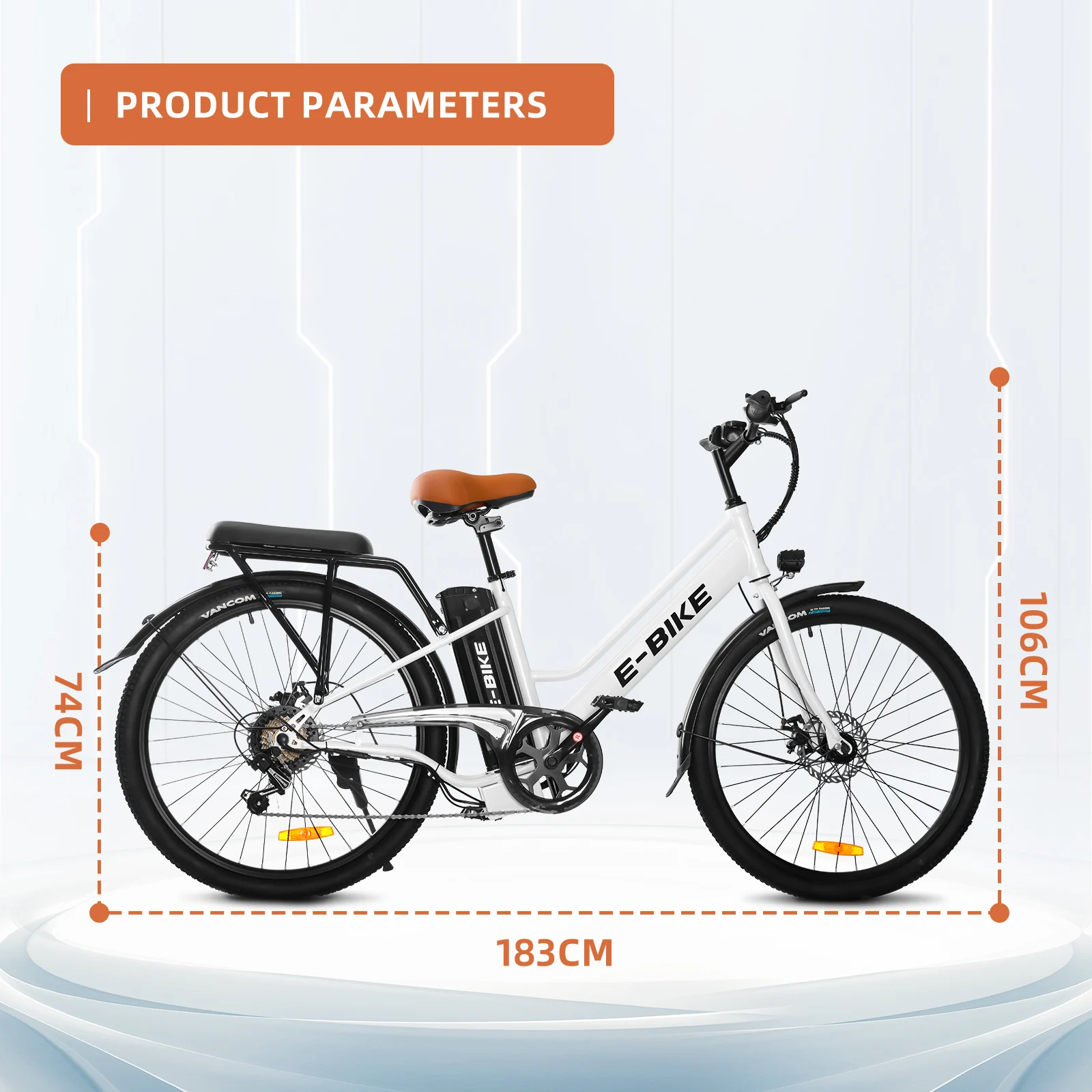 Axiniu 750W 26" Electric City Commuter Ebike For Adults (Black/Grey, 2023 Model)