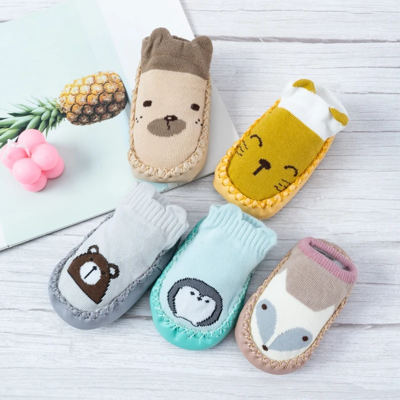 Newborn Kids Baby Girls Boys Anti-Slip Warm Socks Slipper Shoes