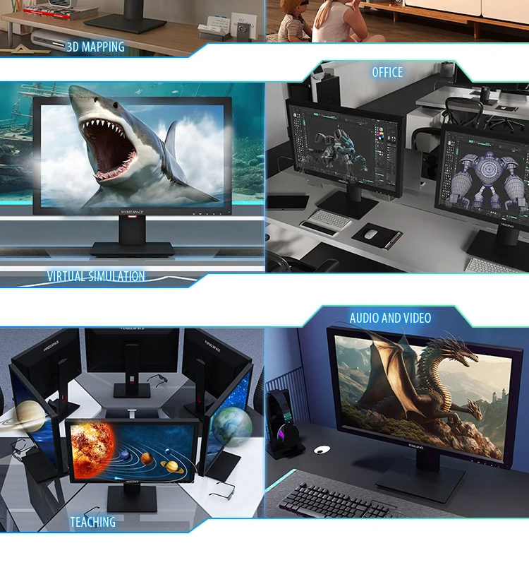 High Quality 24 Inch 2k 4k Lcd 3D Monitor 144hz 165hz DP HD-MI ...