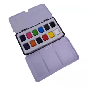 Solid watercolor paint set metal tin box 12/24/36/48 colors for kids drawing