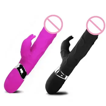 Multi-frequency Silicone Rechargeable Rabbit Dildo Vibrating Female Sex Toys Massager Dildo Vibrator For Women