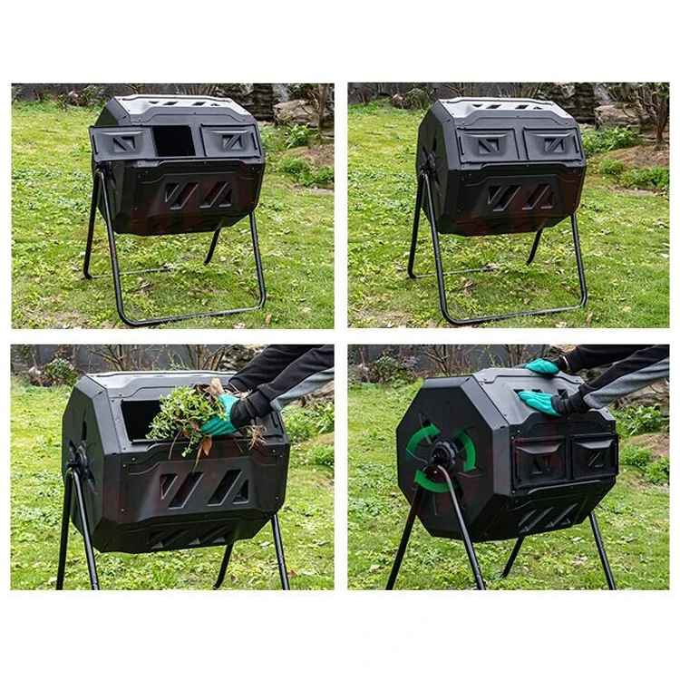 Garden Compost Bin From Bpa Free Material Dual Rotating Outdoor