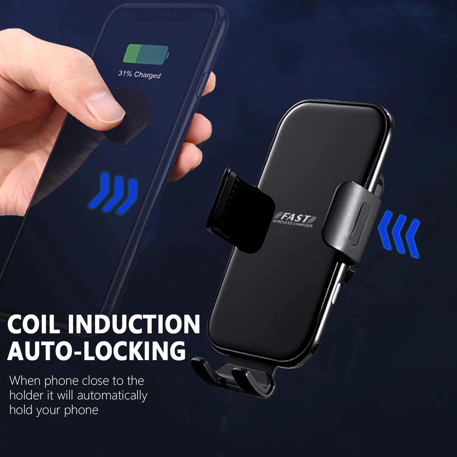 Hot Selling Automatic Clamping Smart Sensor 10W 15W Wireless Car Charger Qi Phone Holder Car Wireless Charger
