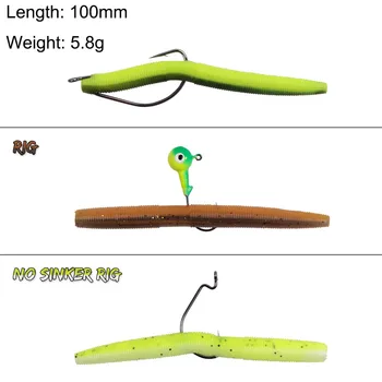 30pcs sea plastic worm fishing lure