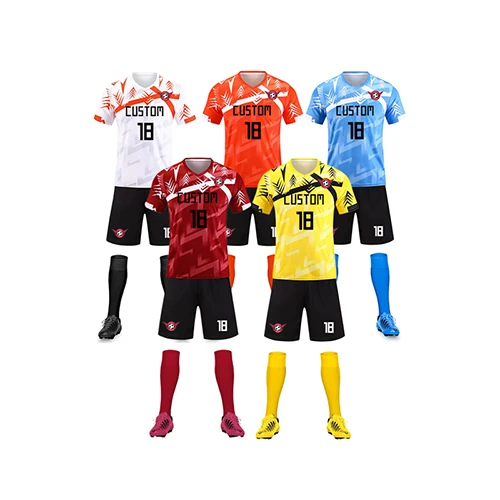 Cheap Football Jersey Design Black Orange Soccer Jerseys Set Custom Youth  Sports Soccer Wear Uniforms Kit
