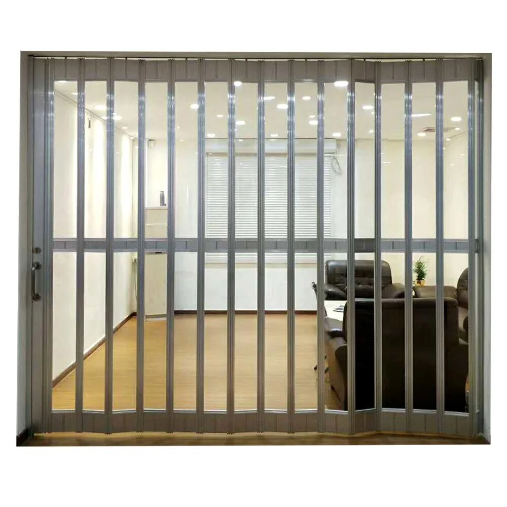 Solid Transparent Panel Polycarbonate Manual Sliding Interior Folding Door