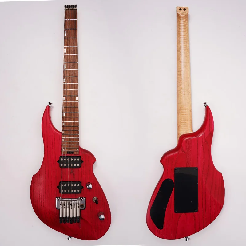 Factory direct 24 frets headless electric guitar OEM ODM customized rock metal guitarra lightweight double humbucker kidney body