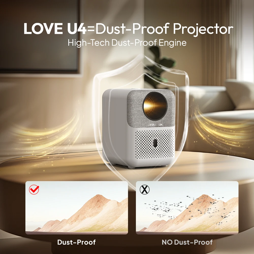 BYINTEK Cheap Price Projector U4 LCD 1920*1080 3D Mini Projector 260 ANSI Lumens Home Portable Projector With Fabric Art Design
