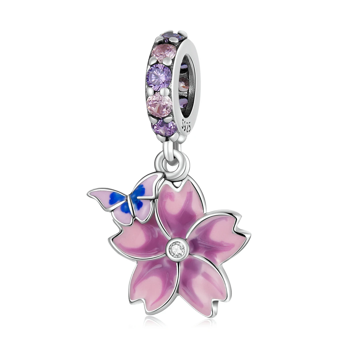 Qings Mariposa Charm Para Pulseras Europeas Abalorio De Plata De Ley