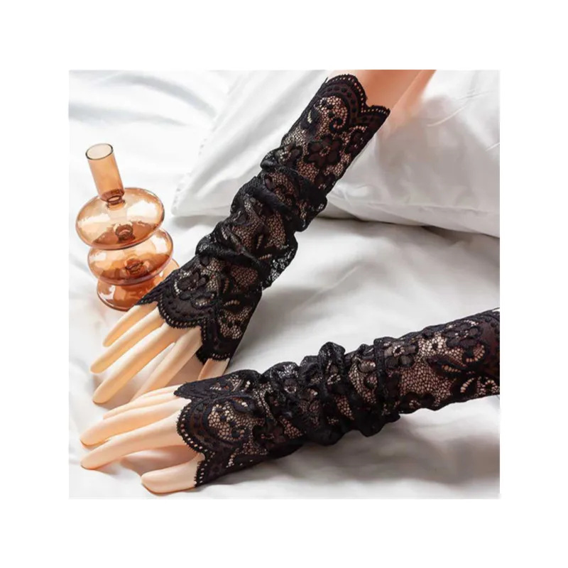 TAPA-8D014 летняя одежда с длинными рукавами для защиты от солнца перчатки для женщин с кружевным плетением UV Тонкая байка дышащие велосипедные перчатки