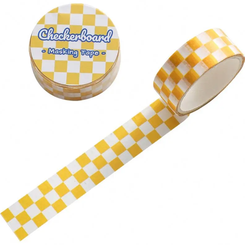 Checkerboard Pattern and Paper Tape Hand Account Material Diy Stickers ...