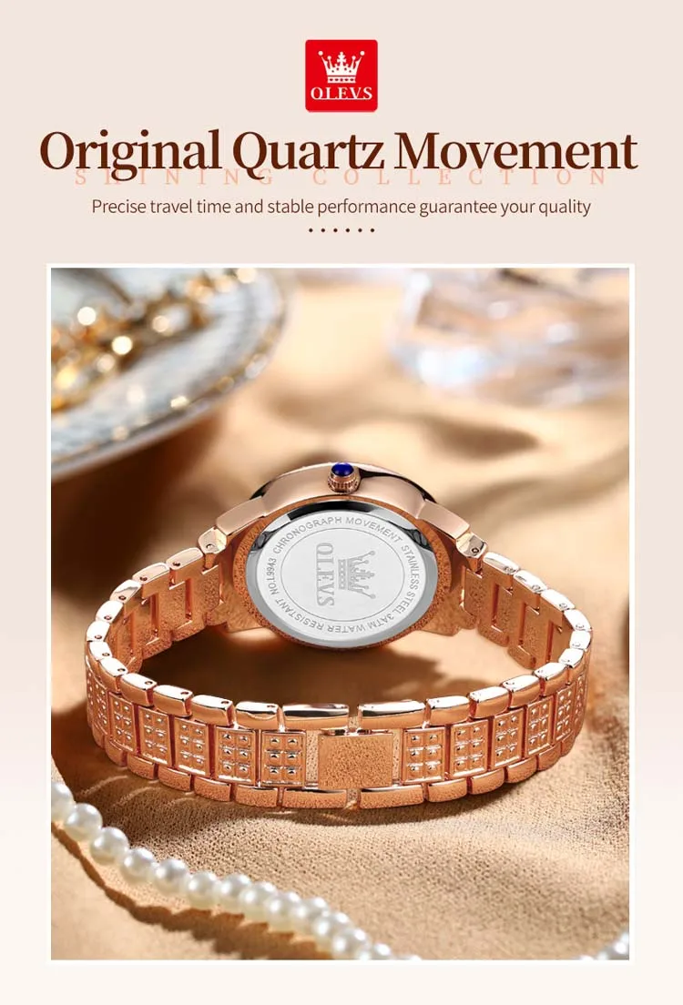 OLEVS 9943 Luxurious Made in China Lady Quartz Watch Potty 2023 Stainless Steel Band Waterproof Classic Elegant Casual Watches
