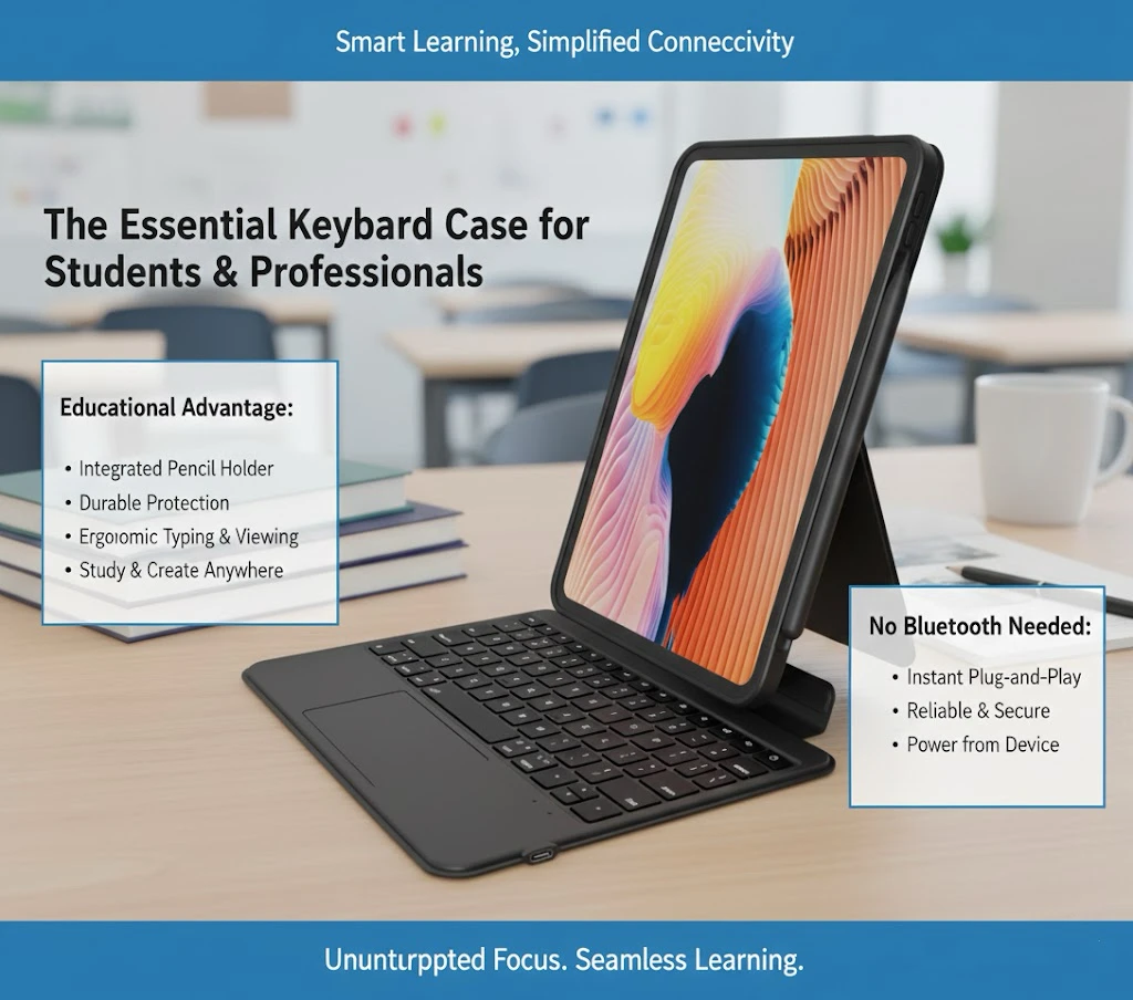 product laudtec multi angle detachable keyboard with three pin connector protective case for ipad 10th generation 2022-6