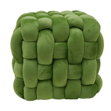 High Quality New Design Fabric Ottoman Square Shoe Stool Wholesale