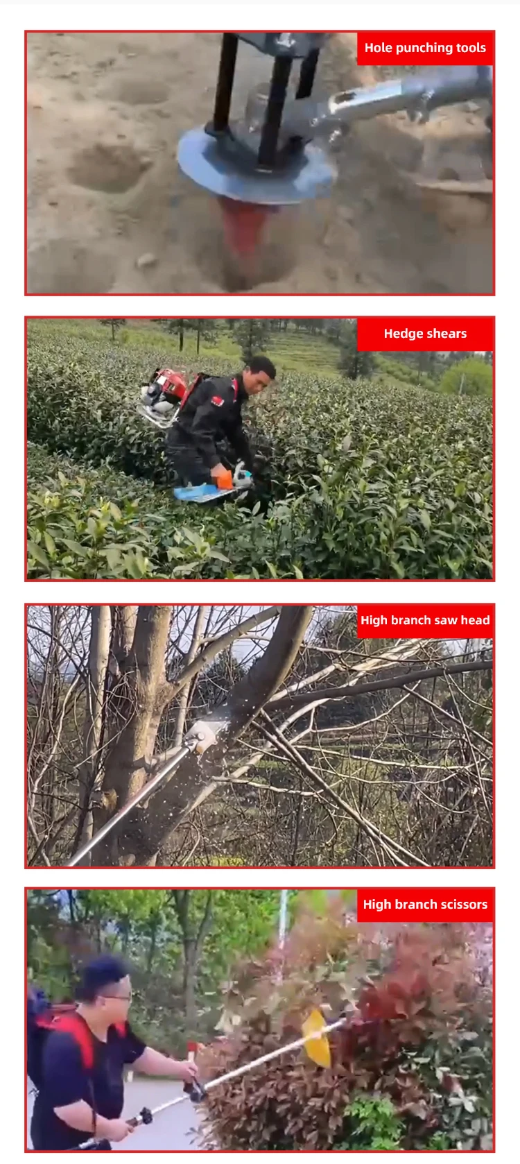 Multifunction Manual Backpack Gasoline 58cc Brush Cutters 4-stroke Machine
