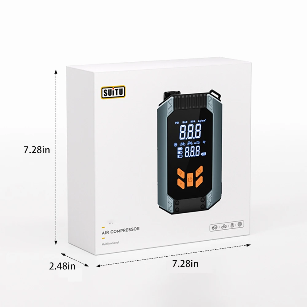 New Portable Rechargeable Wireless 150PSI Tire Inflator with Emergency Lighting Car air Pump - view 6