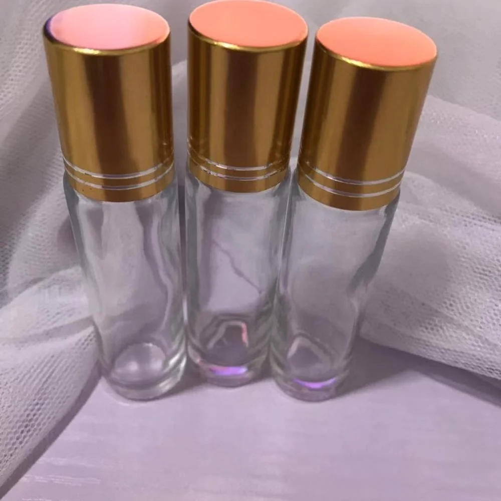 Оптовая продажа, флакон с роликовыми шариками для эфирного масла, 5 мл, 10 мл, пустая бутылка для рулона розового золота, стеклянная бутылка для эфирного масла