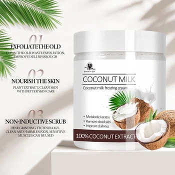 OEM  Private Label Natural Smoothing Dead Skin Remove Whitening Shea Butter Collagen Exfoliant Fruit Coconut Body Scrub