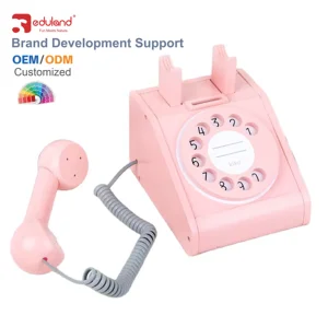 Simulate Retro Phone Machine Girl Retro Phone Princess Playing Children Wooden Toy