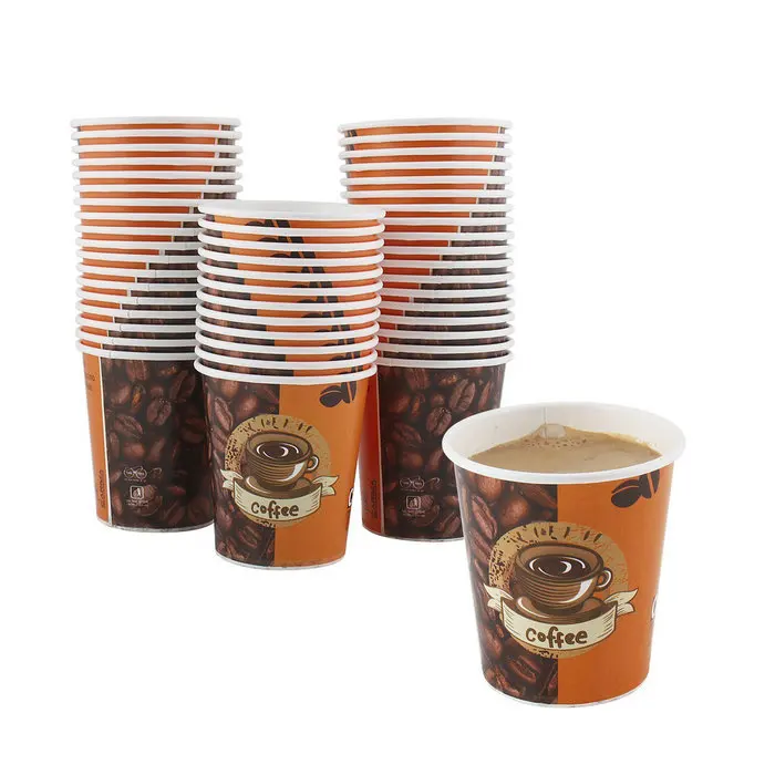 Factory price Customization Single Wall 4oz Paper Cups Disposable Cup With Lids Used in Cafe Touba in Senegal