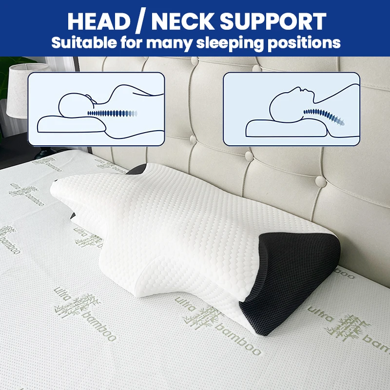 Wholesale Custom Butterfly Ergonomic Orthopedic Cervical Memory Foam