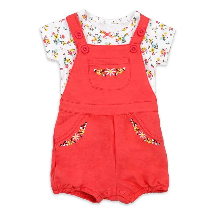 Summer Fashion Cotton Fabric Baby Clothes Set Boys And Girls Overalls