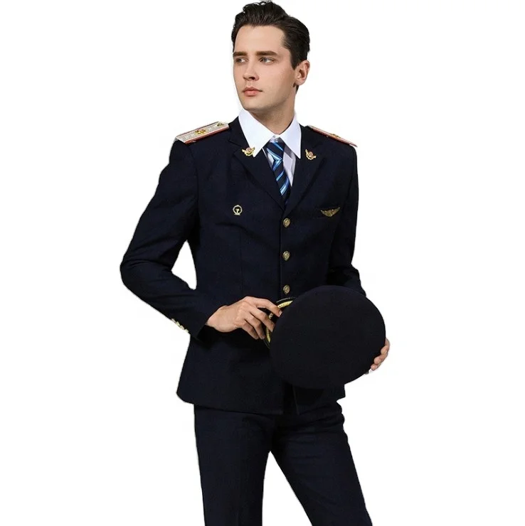 Latest Design Polyester and Rayon Security Guard and Train Conductor Uniforms for Railway Security Needs