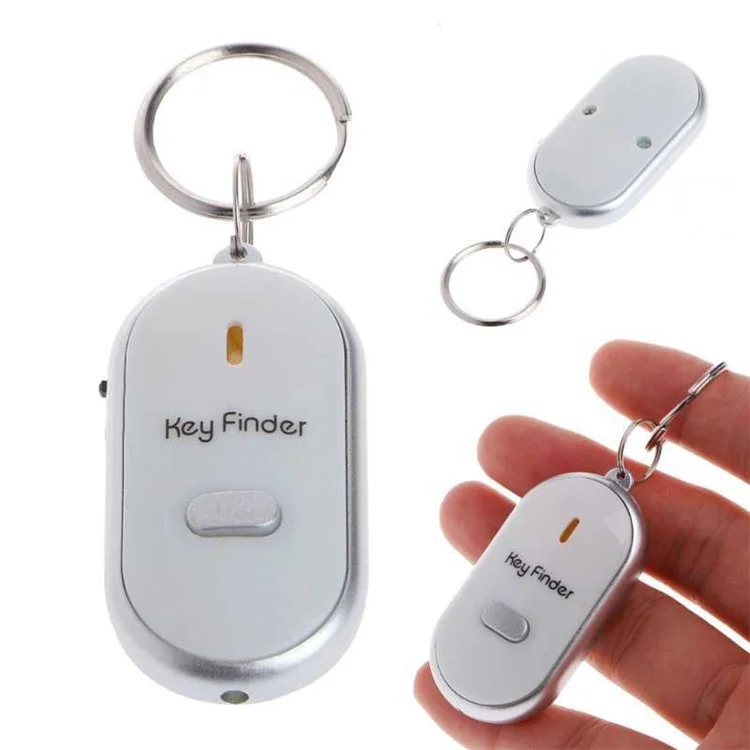 LED Anti-Lost Alarm Keychain Smart Tag Locator Pet Child Tag Remote Whistle Key Finder