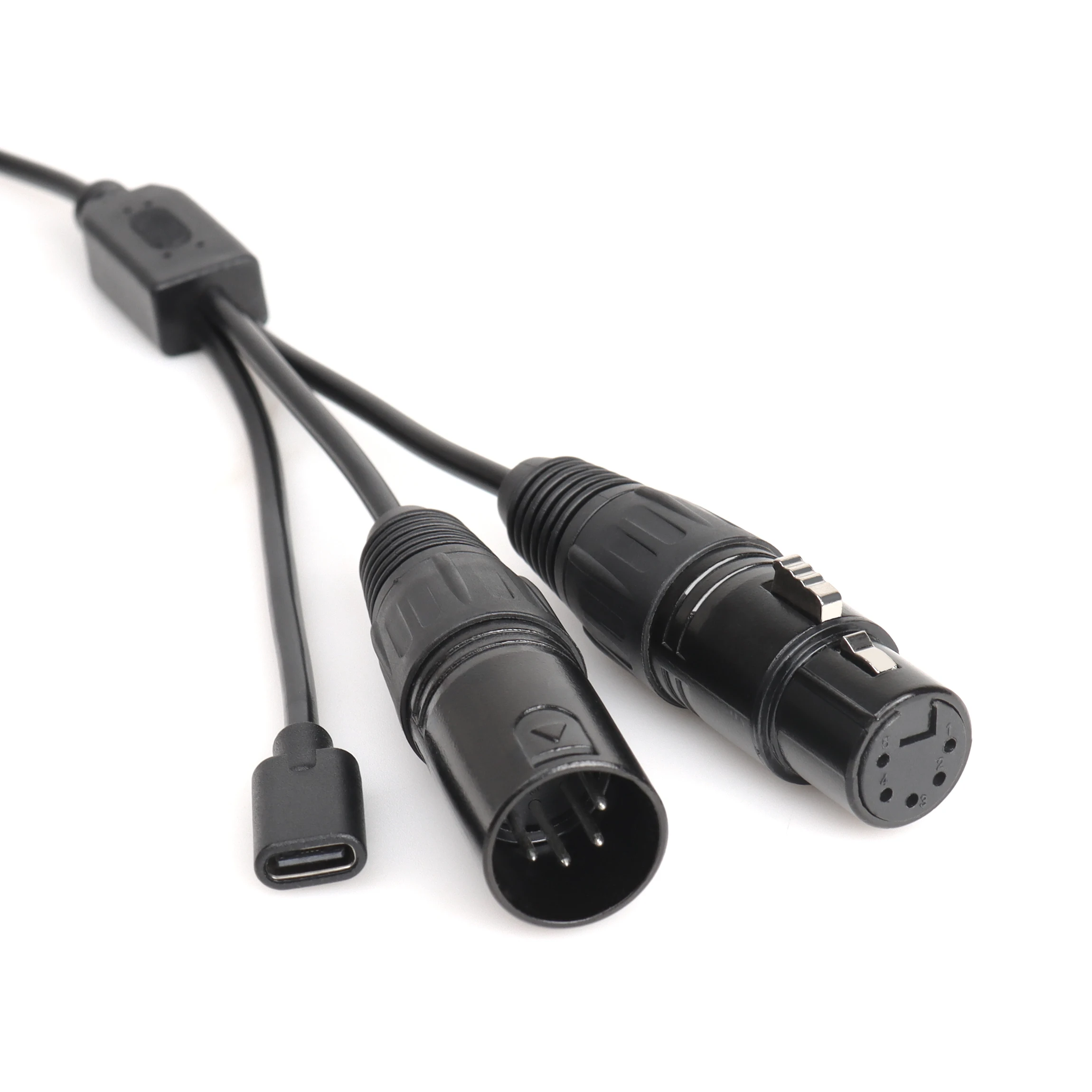 5pin XLR Type C Female Printing USB C to 5 Pin Pro MIDI Kabel in Out Converter Cable for MIDI Keyboard Control Synthesizer Piano