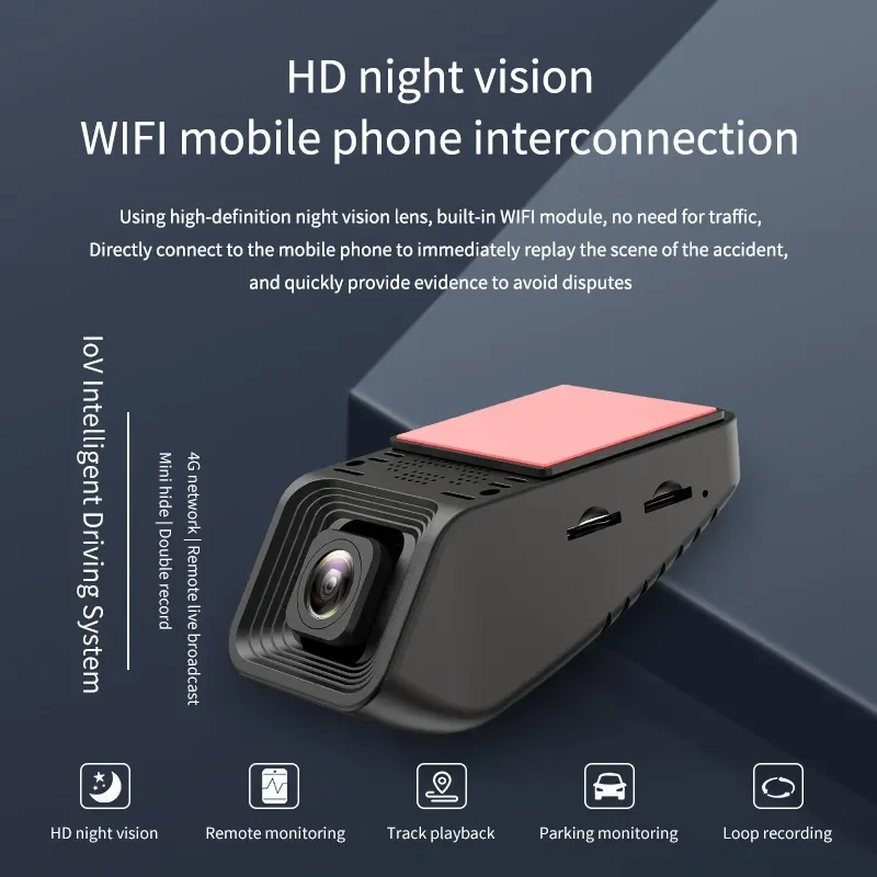 4G Hidden Cloud Recording Monitoring System Car Dash Cam Manual Vehicle Blackbox DVR 24 Hour Car Camera Recorder