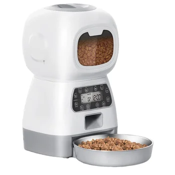 Direct Factory Sale Fully Automatic Timed Pet Feeder with Solid Plastic Bowls Eco-Friendly for Cats Dogs New Popular Product
