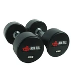 Hot Sale Free Weight Black Fixed Rubber Dumbbell Set Weight Lifting Gym Dumbbell
