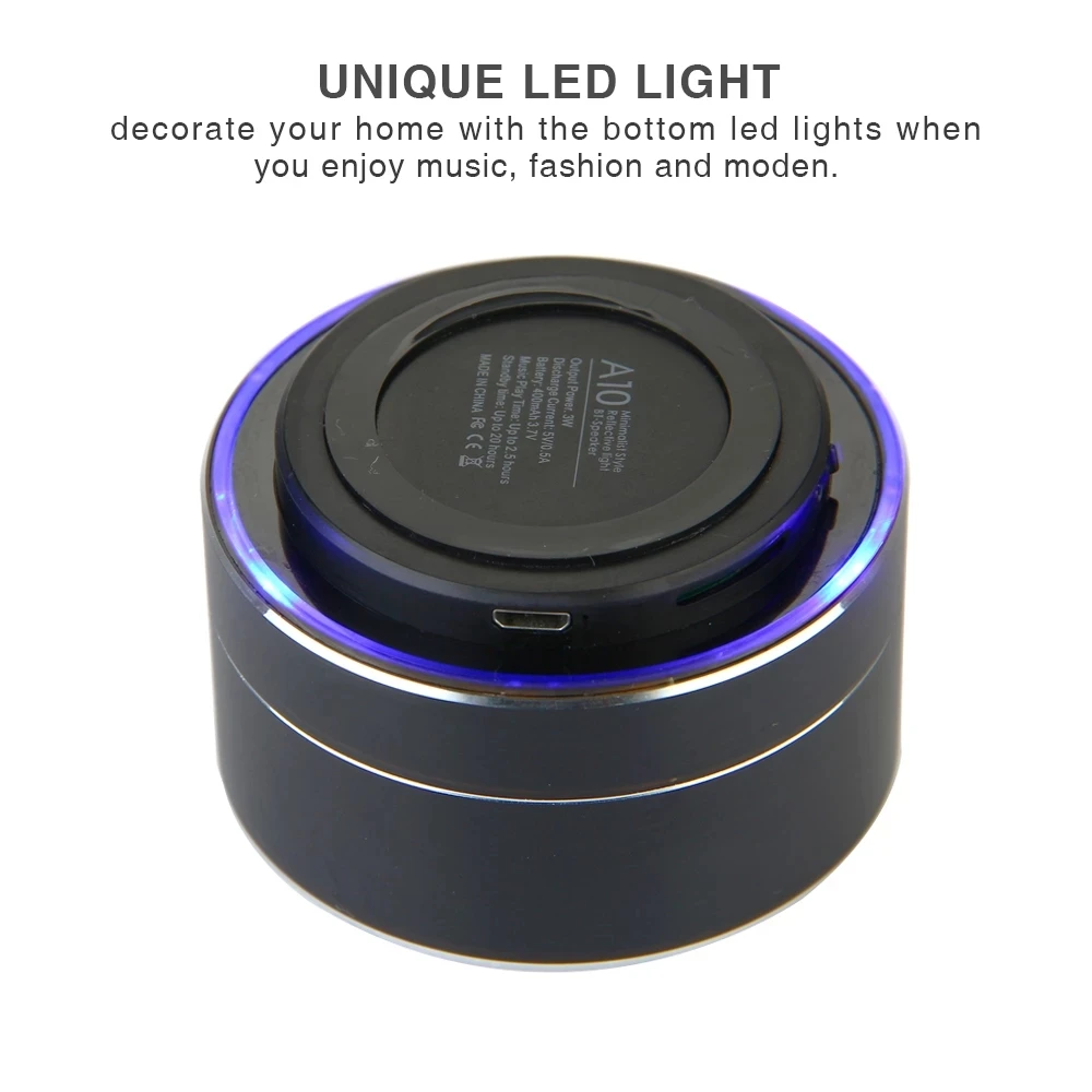 Portable Wireless A10 Speaker Stereo Soundbox With Hands-Free Microphone/ Tf Card Music Playing/ Volume Control - ANKUX.COM