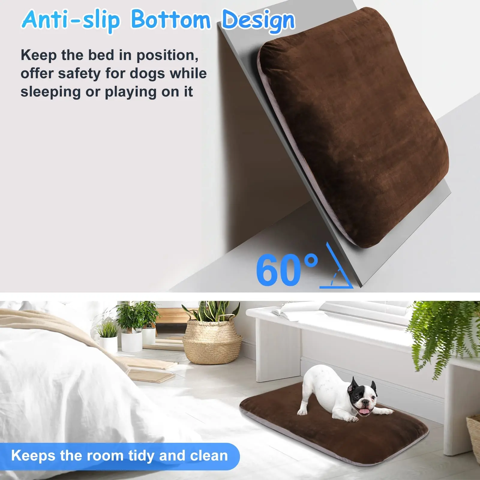 Magic Dog Super Soft Extra Large Dog Bed 47 Inches Jumbo Orthopedic Foam Pet Beds with Anti Slip Bottom