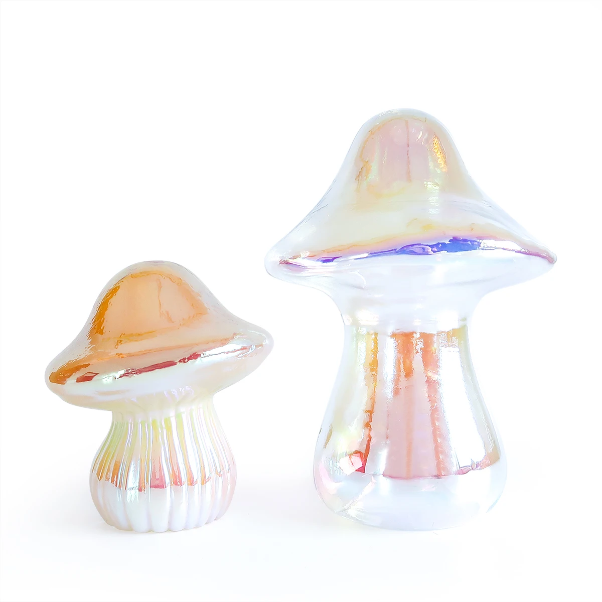 New Easter glass decorations battery operated lighting glass mushroom