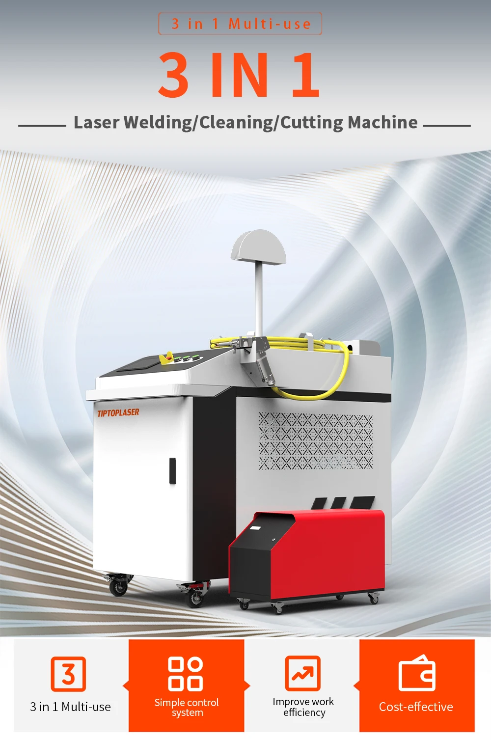 3 In 1 Laser Fiber Welding Cleaning Cutting Machine Steel Sheet Laser ...
