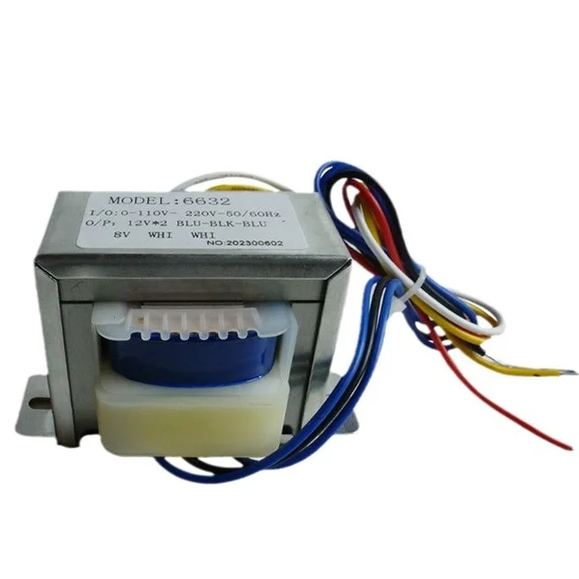 High Frequency E-Shaped Isolation Transformer Small 220V/24V Lead Power Supply AC Voltage Regulation Control High Voltage Copper