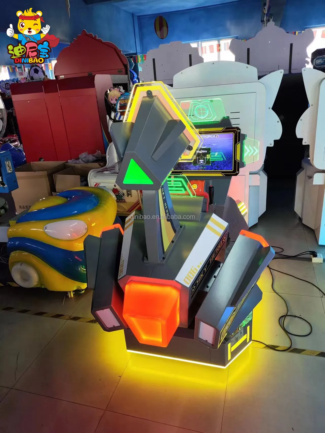 Diniabo 핫 세일 동전 작동 공기 모터 레이싱 카 시뮬레이션 항공기 레이싱 게임기 아케이드 게임 센터