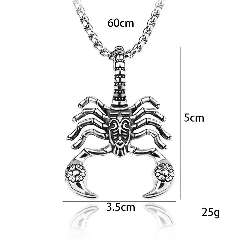 Personality Metal Scorpion Keychain Stainless Steel 3d Mockup Scorpion Pendant for Necklace Pendant Necklace