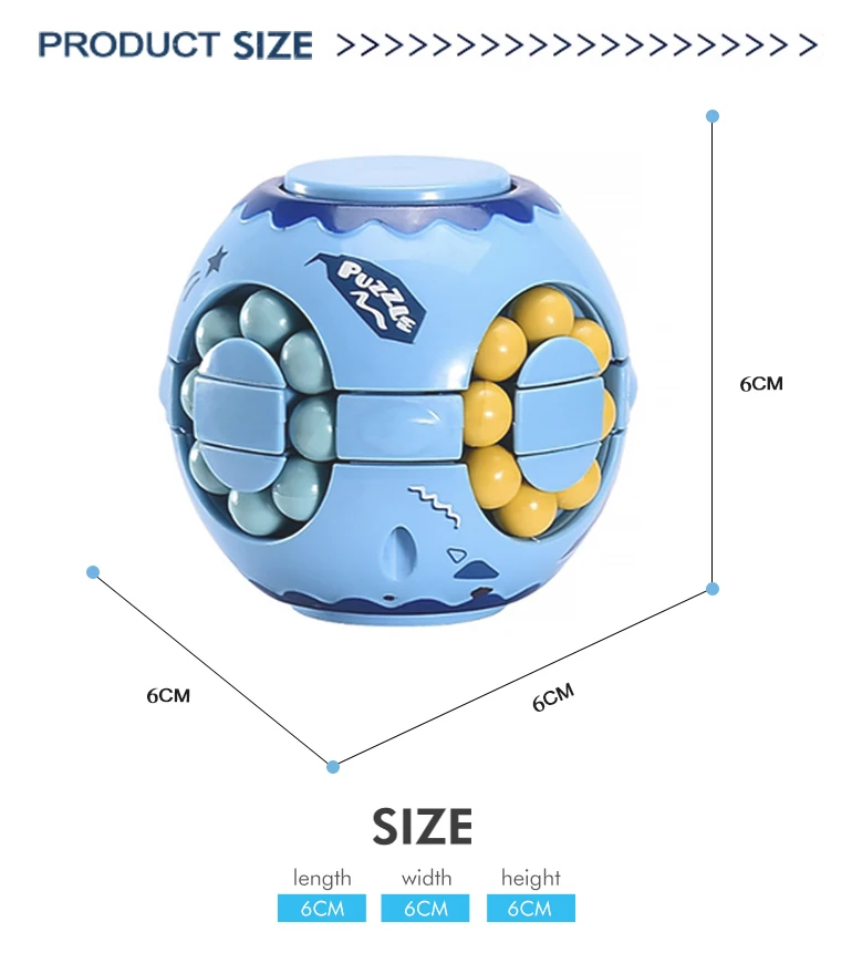 Creative educational stress reliever puzzle little magic bean, iq rotating ball fingertip top hamburger cube toy 2021