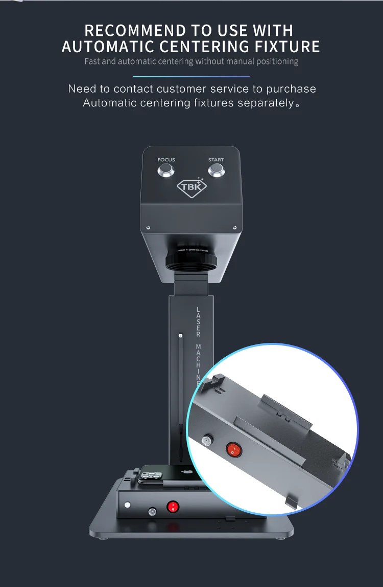 2021 New Arrival Mini TBK 958M Auto Focus Laser Cutting Engraving Marking Printer, Iphone Back Glass Remover Machine for Iphone