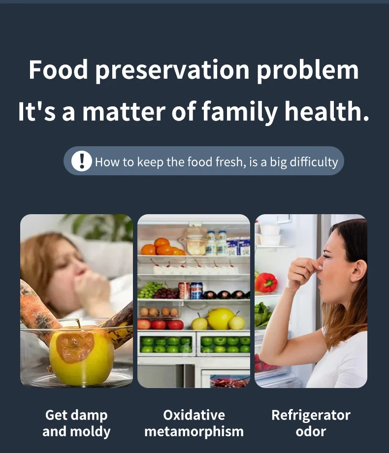 Vacuum Food Preservation Sealer with Liquid Crystal Display Automatic Sealing Machine for Food Storage