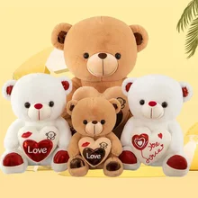 Love Heart Teddy Bear Stuffed Animals Birthday Valentines Mother's Day Gifts Soft Toys Plush Teddy Bear