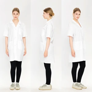 Wholesale Custom Short Sleeve Doctor Physician White Lab Coats Unisex Medical Uniforms Hospital Nurse Lab Coat